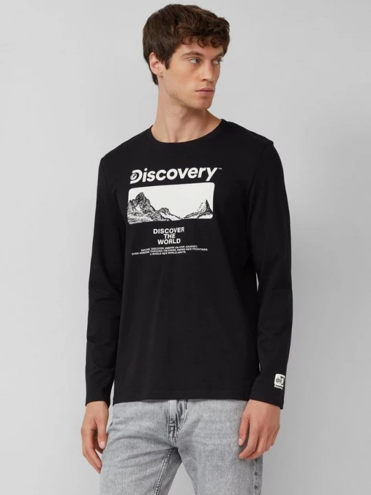 Foto van product Katoenen longsleeve met Discovery Channel® artwork s.Oliver zwart