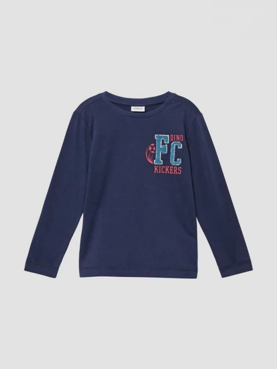 Foto van product Katoenen longsleeve met flockapplicatie s.Oliver blauw