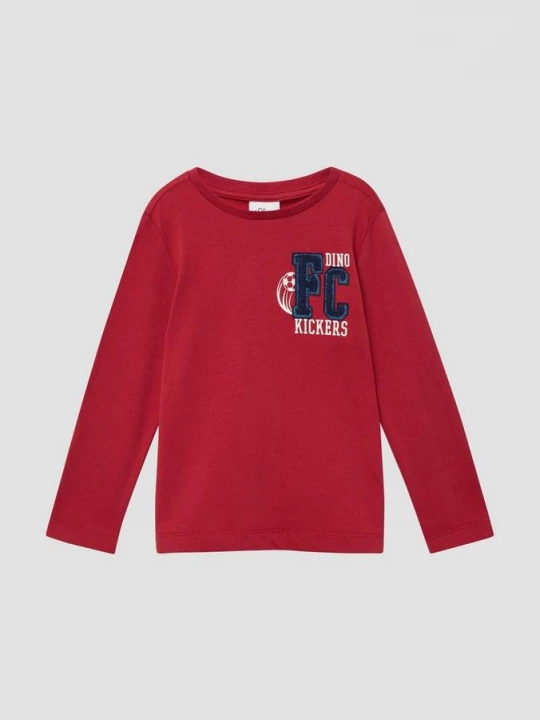 Foto van product Katoenen longsleeve met flockapplicatie s.Oliver rood