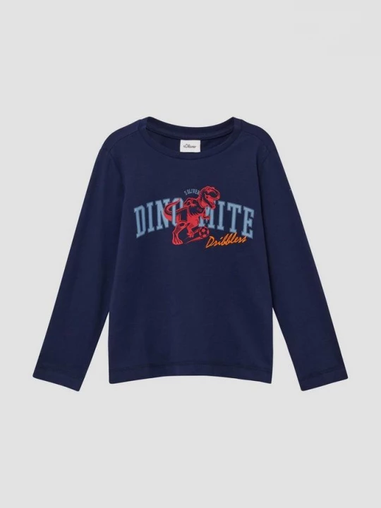 Foto van product Katoenen longsleeve met print op de voorkant s.Oliver blauw