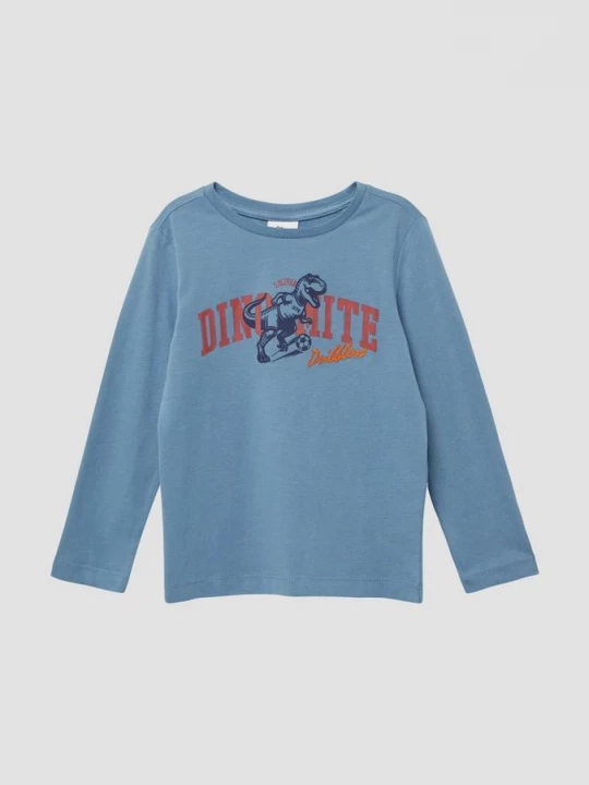 Foto van product Katoenen longsleeve met print op de voorkant s.Oliver blauw