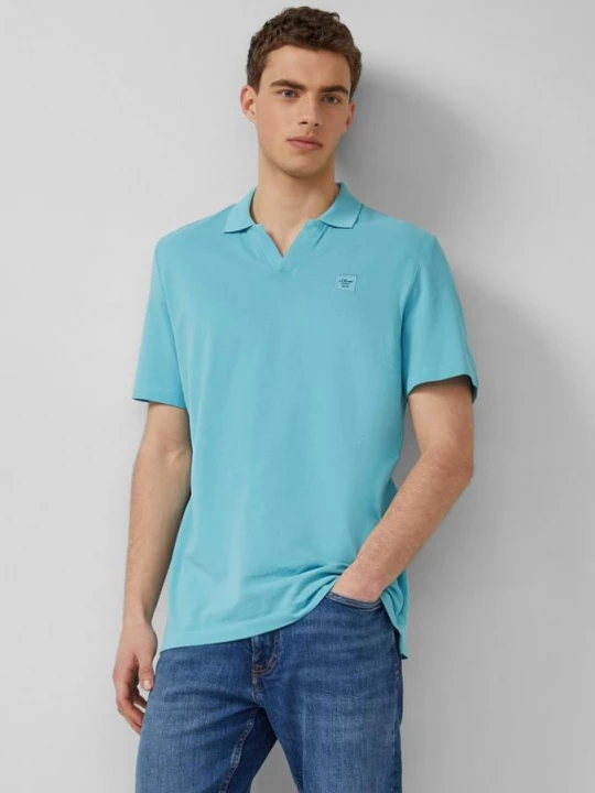 Foto van product Katoenen piqué polo met kledingstukverf s.Oliver