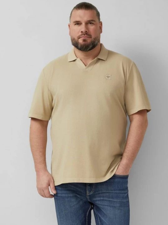 Foto van product Katoenen piqué polo met kledingstukverf s.Oliver beżowy