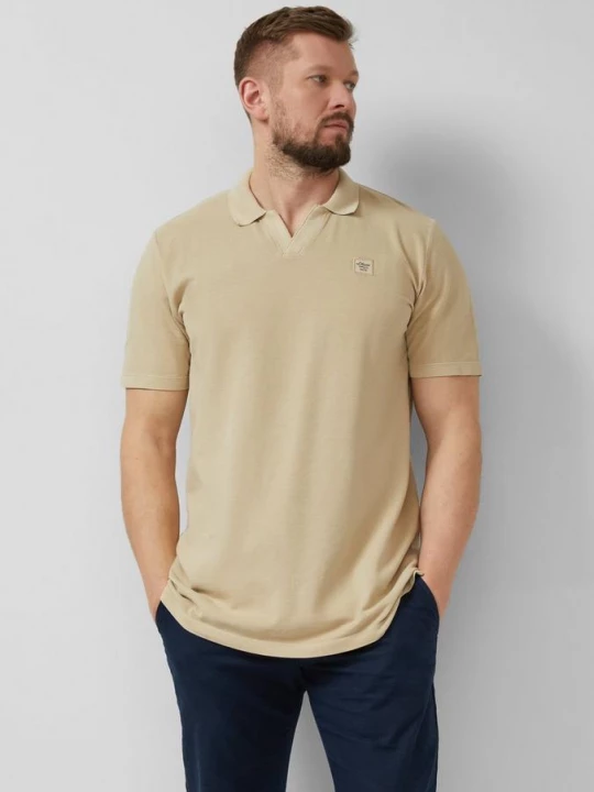 Foto van product Katoenen piqué polo met kledingstukverf s.Oliver beżowy