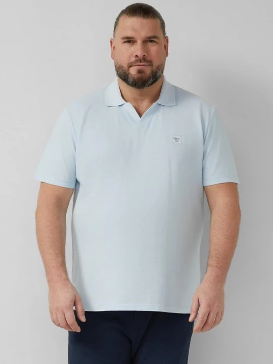 Foto van product Katoenen piqué polo met kledingstukverf s.Oliver blauw