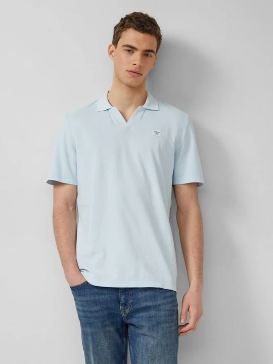 Foto van product Katoenen piqué polo met kledingstukverf s.Oliver blauw