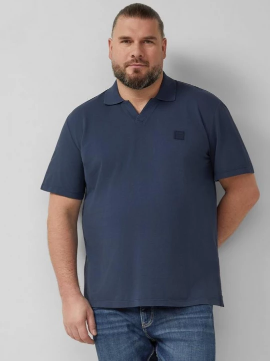 Foto van product Katoenen piqué polo met kledingstukverf s.Oliver blauw