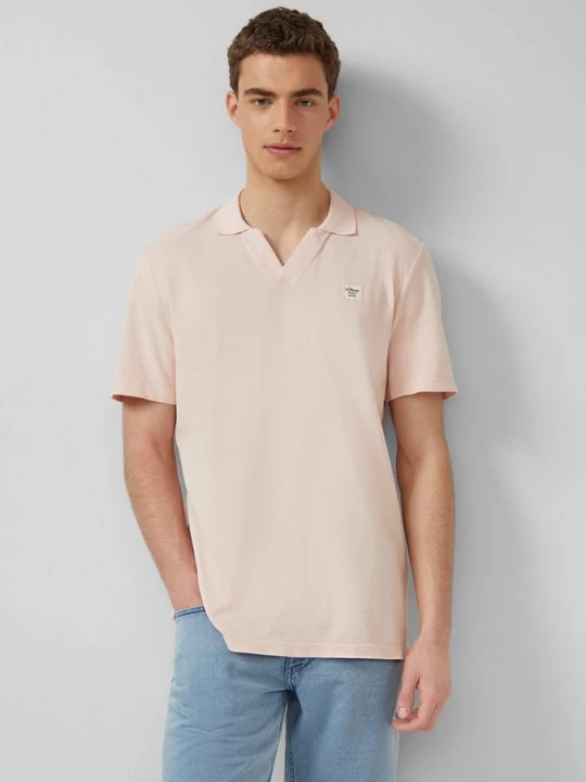 Foto van product Katoenen piqué polo met kledingstukverf s.Oliver roze