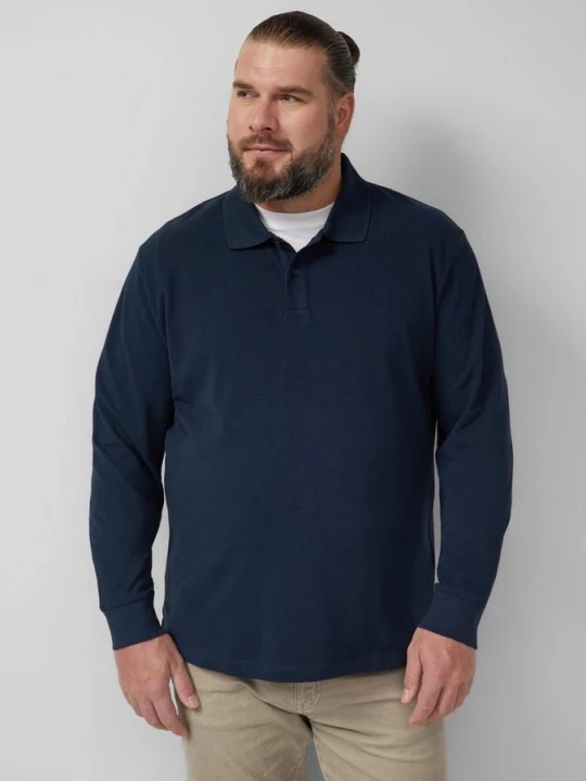 Foto van product Katoenen piqué polo met lange mouwen en manchetten s.Oliver blauw