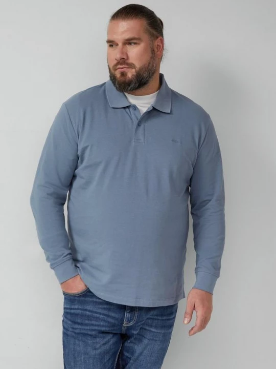 Foto van product Katoenen piqué polo met lange mouwen en manchetten s.Oliver blauw