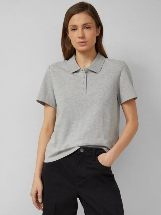 Foto van product Katoenen piqué polo s.Oliver grijs