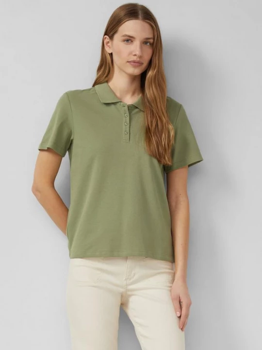 Foto van product Katoenen piqué polo s.Oliver olijfgroen