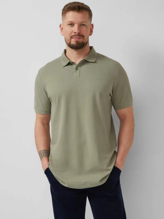 Foto van product Katoenen piqué polo s.Oliver olijfgroen
