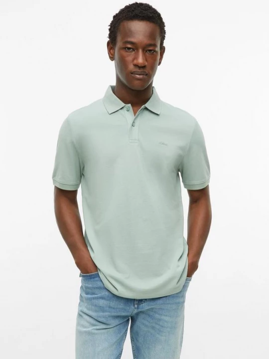 Foto van product Katoenen piqué polo s.Oliver petrol