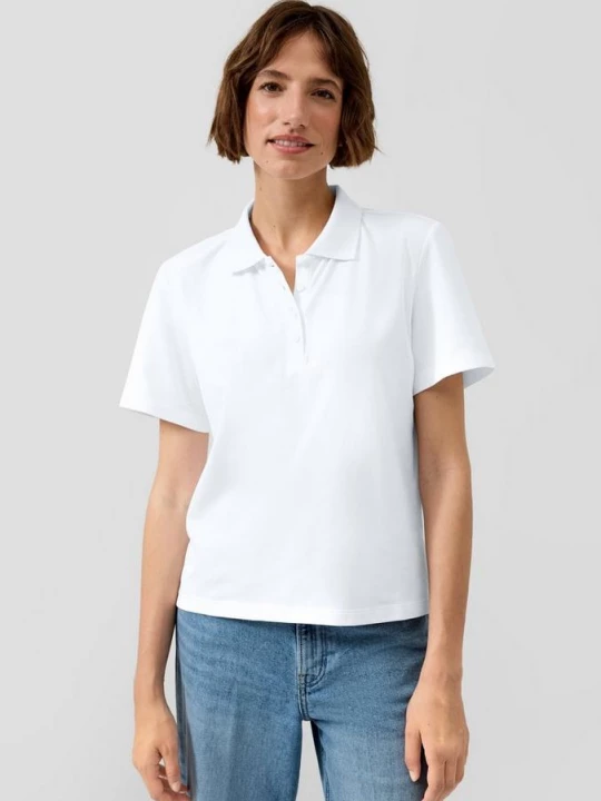 Foto van product Katoenen piqué polo s.Oliver wit