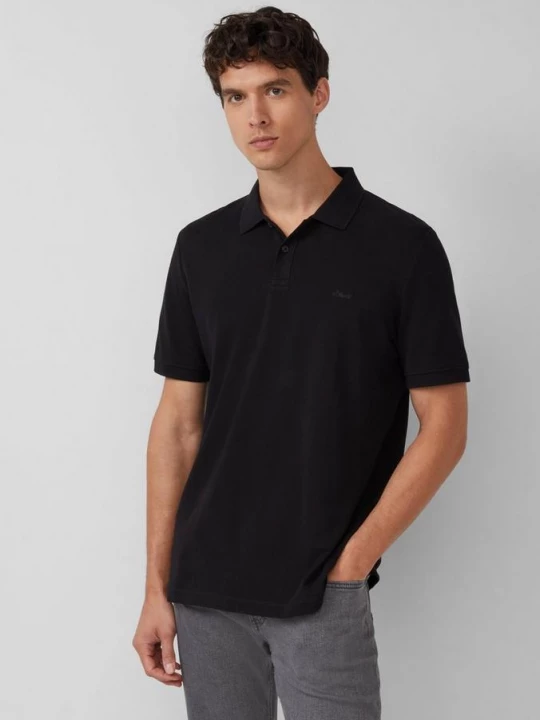 Foto van product Katoenen piqué polo s.Oliver zwart