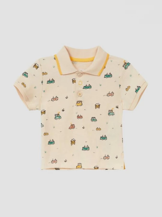 Foto van product Katoenen polo met all-over print s.Oliver geel