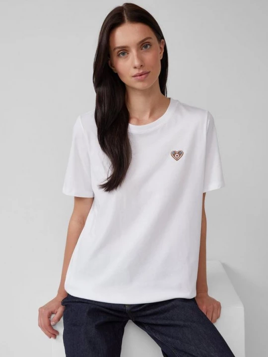Foto van product Katoenen shirt met borduursel s.Oliver wit