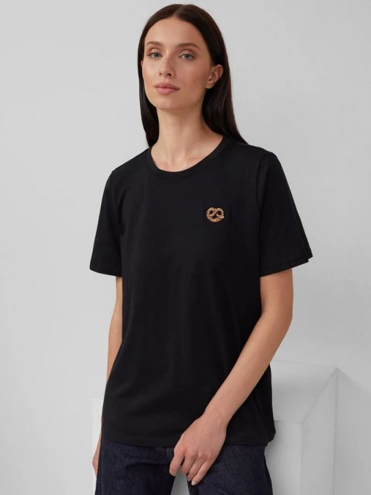Foto van product Katoenen shirt met borduursel s.Oliver zwart