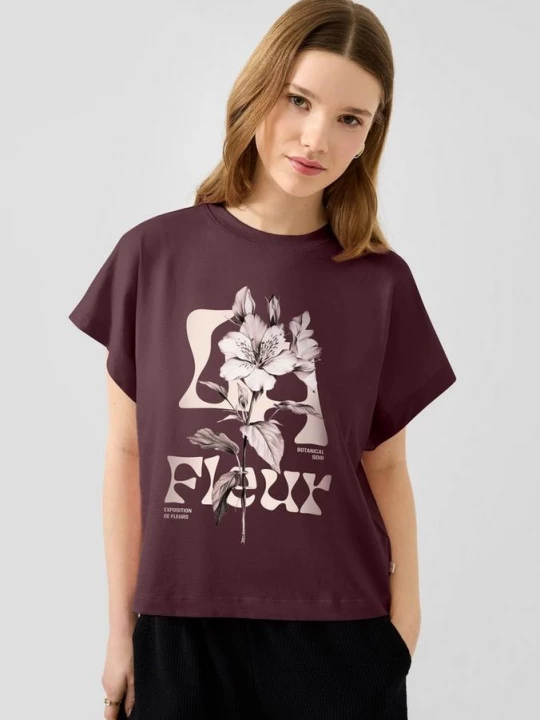 Foto van product Katoenen shirt met frontprint QS rood