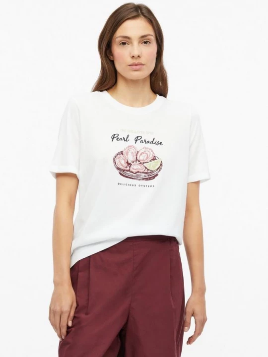 Foto van product Katoenen shirt met frontprint s.Oliver wit