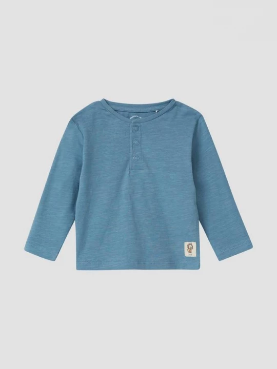 Foto van product Katoenen shirt met henley hals en drukknoopsluiting s.Oliver blauw