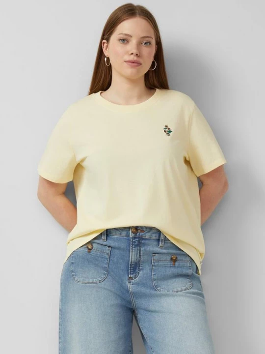 Foto van product Katoenen shirt met klein borduursel QS geel