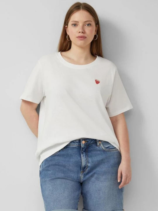 Foto van product Katoenen shirt met klein borduursel QS wit