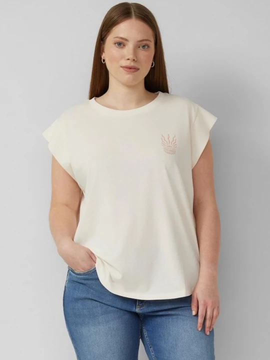 Foto van product Katoenen shirt met kleine print QS crème