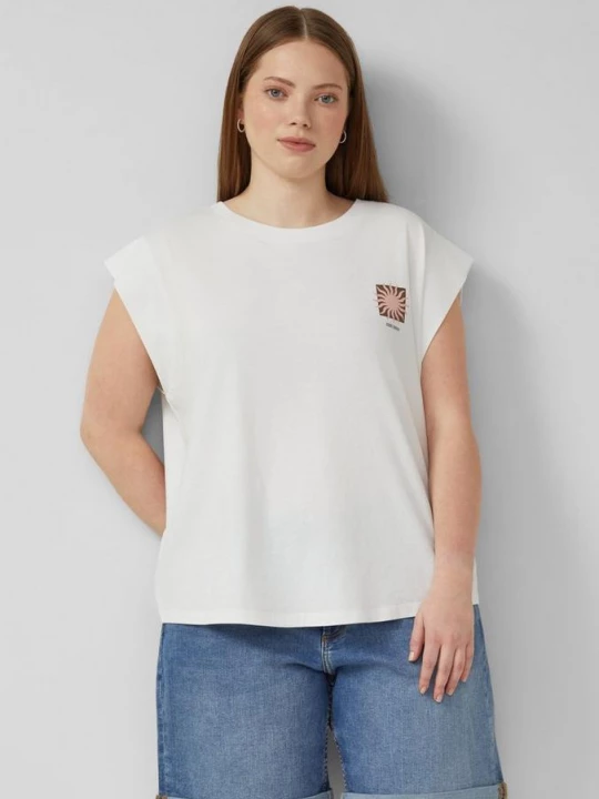 Foto van product Katoenen shirt met kleine print QS wit