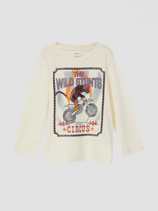 Foto van product Katoenen shirt met lange mouwen en folieprint s.Oliver beżowy