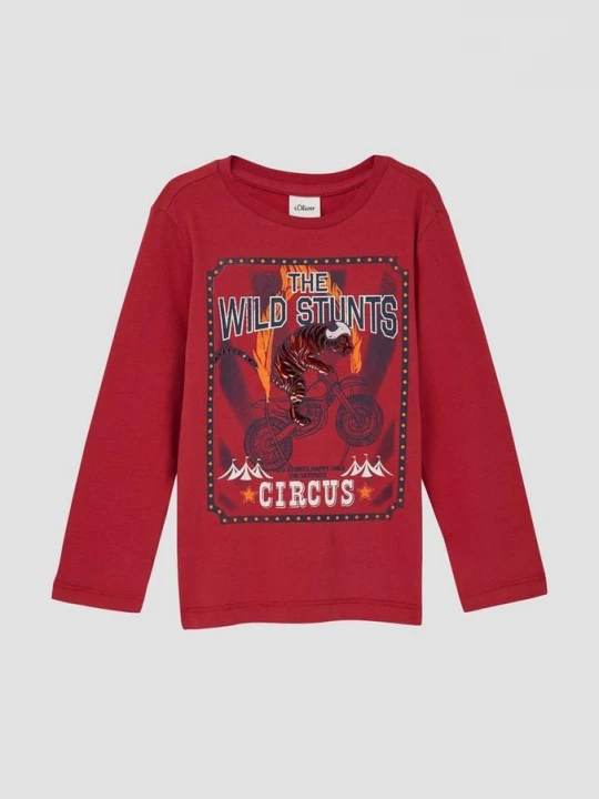 Foto van product Katoenen shirt met lange mouwen en folieprint s.Oliver rood
