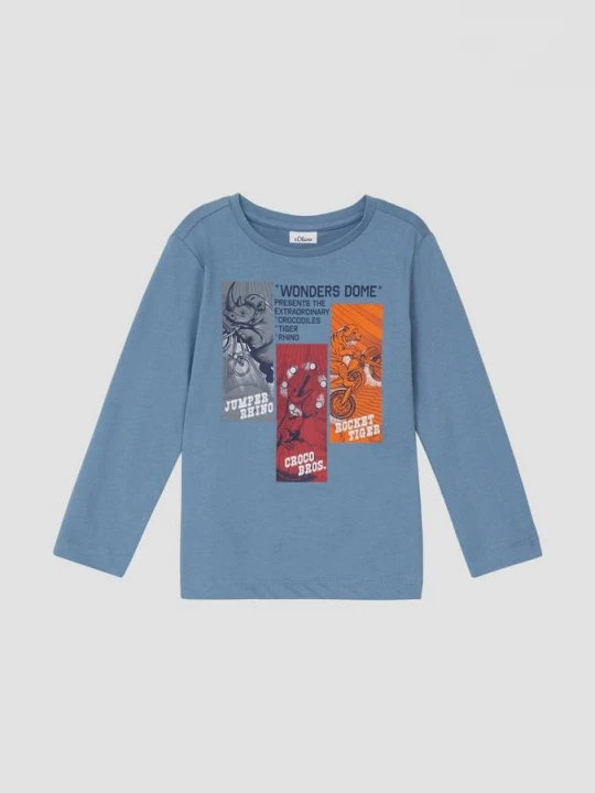 Foto van product Katoenen shirt met lange mouwen en print op de voorkant s.Oliver blauw