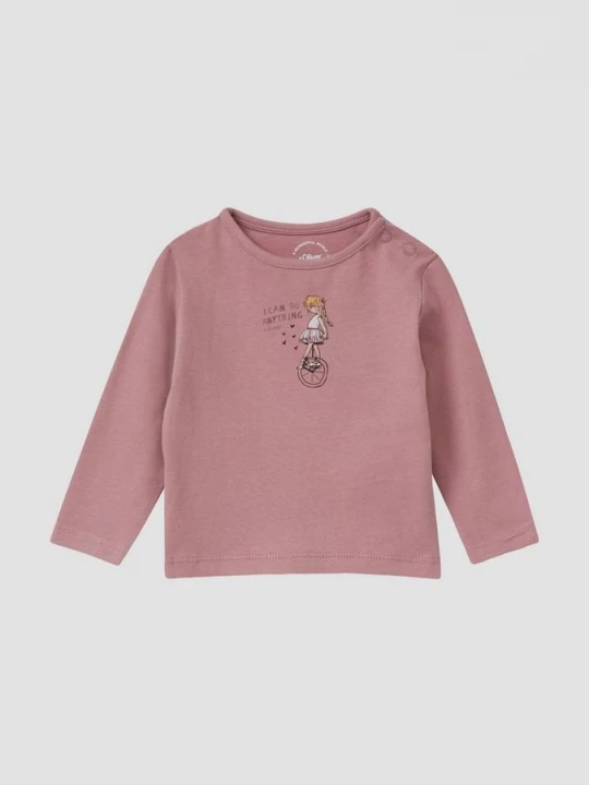 Foto van product Katoenen shirt met lange mouwen en print op de voorkant s.Oliver roze