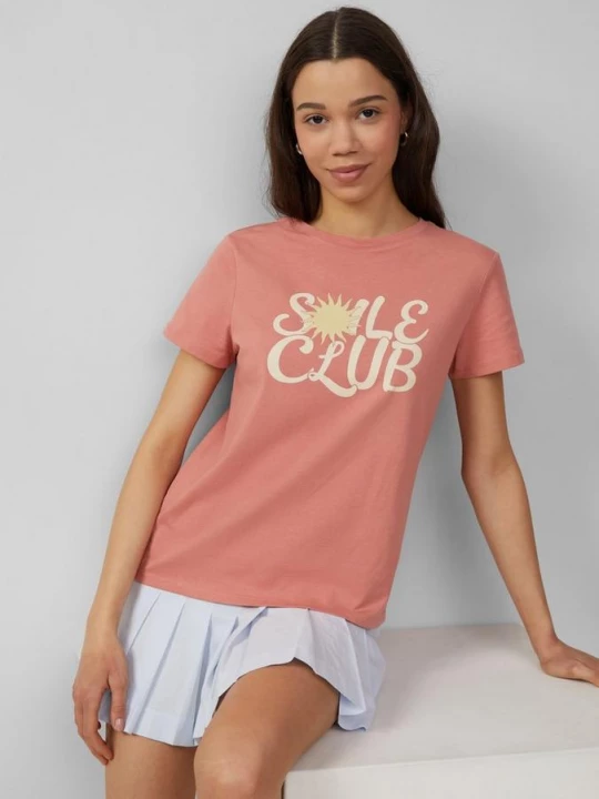 Foto van product Katoenen shirt met print op de voorkant QS