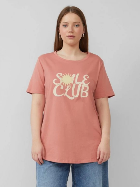 Foto van product Katoenen shirt met print op de voorkant QS