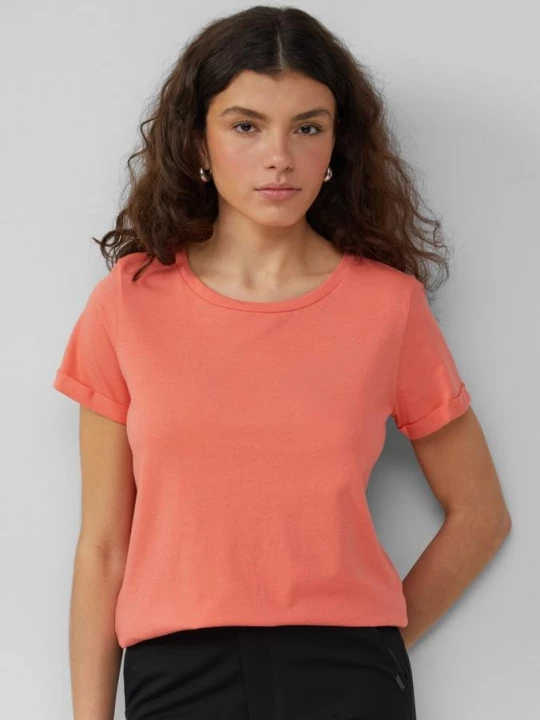Foto van product Katoenen shirt met ronde hals QS rood