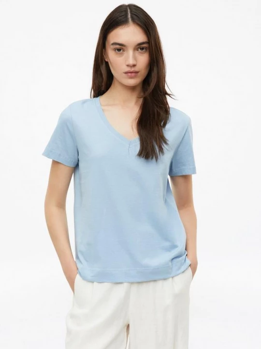 Foto van product Katoenen shirt met V-hals s.Oliver blauw