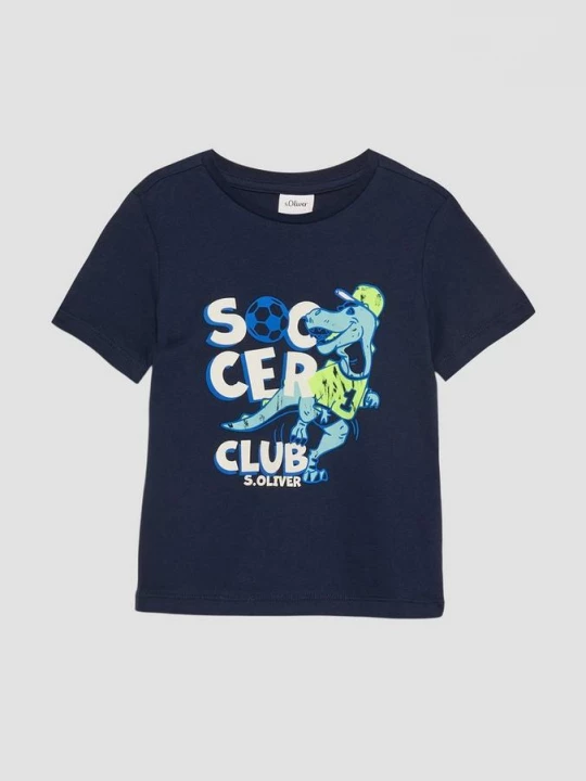 Foto van product Katoenen shirt met voetbalprint s.Oliver blauw