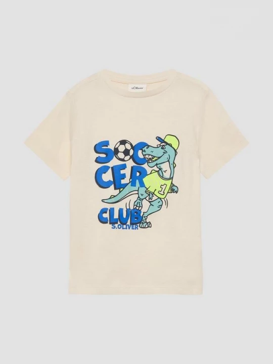 Foto van product Katoenen shirt met voetbalprint s.Oliver crème