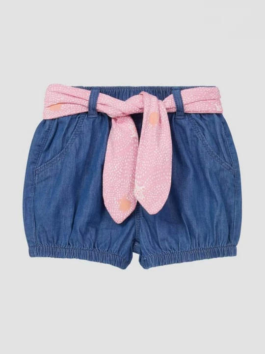 Foto van product Katoenen short met denimlook en riem s.Oliver blauw