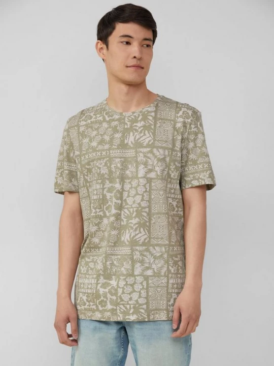 Foto van product Katoenen T-shirt met all-over print s.Oliver olijfgroen