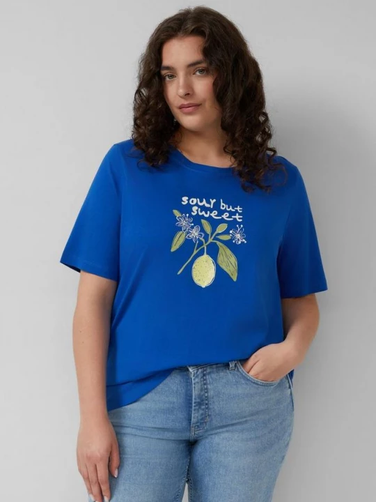 Foto van product Katoenen T-shirt met frontprint en pailletten s.Oliver blauw