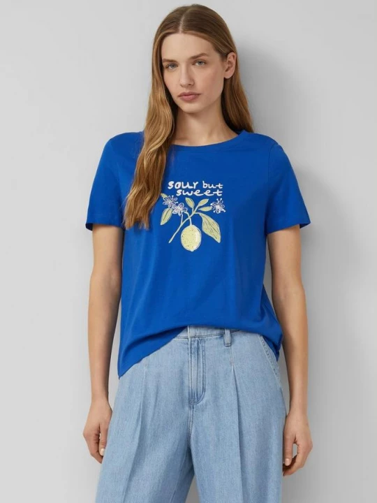 Foto van product Katoenen T-shirt met frontprint en pailletten s.Oliver blauw