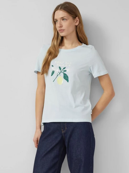 Foto van product Katoenen T-shirt met frontprint en pailletten s.Oliver blauw