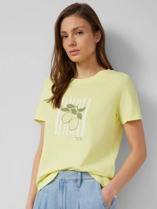 Foto van product Katoenen T-shirt met frontprint en pailletten s.Oliver groen