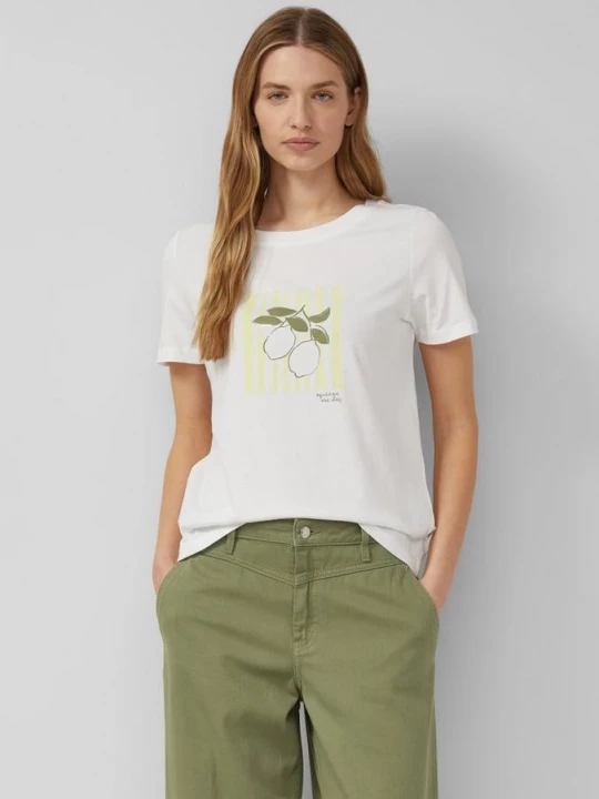 Foto van product Katoenen T-shirt met frontprint en pailletten s.Oliver wit