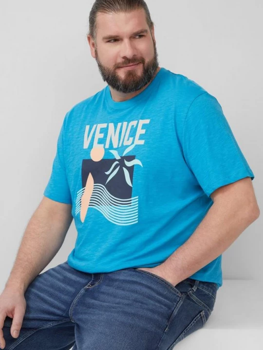Foto van product Katoenen T-shirt met frontprint en vlamgarenstructuur s.Oliver