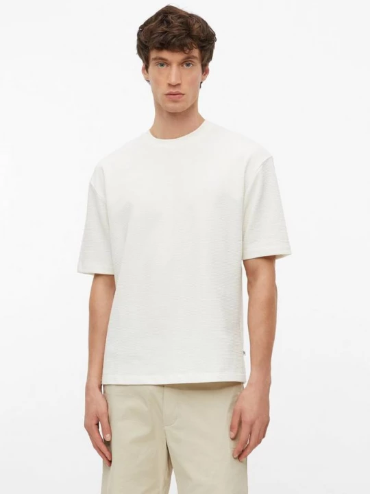 Foto van product Katoenen T-shirt met geribde structuur in een moderne pasvorm s.Oliver crème