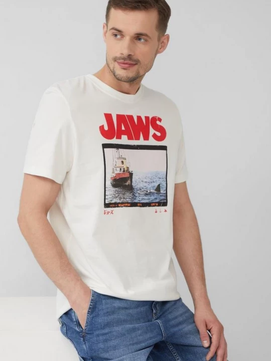 Foto van product Katoenen T-shirt met Jaws®-print s.Oliver wit